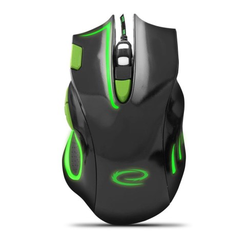 Mysz przewodowa Esperanza MX401 Hawk optyczna Gaming USB czarno-zielona Mysz przewodowa Esperanza MX401 Hawk optyczna Gaming USB czarno-zielona