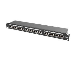 Patch panel Lanberg PPS6-1024-B 24 port 1U kat.6 ekranowany czarny