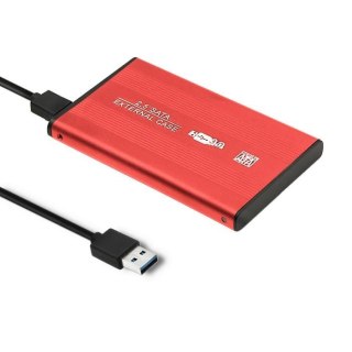 Obudowa Qoltec na dysk HDD/SSD 2.5" SATA3 | USB 3.0 | Czerwona