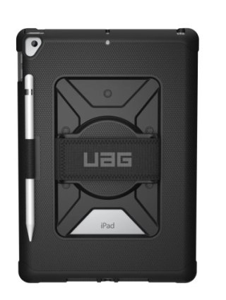 UAG Metropolis Hand Strap - obudowa ochronna z uchwytem do Apple Pencil oraz uchwytem na dłoń do iPad 10.2" 7/8/9 generacja (bla