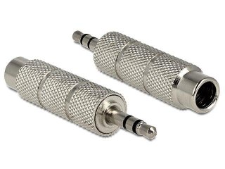 Adapter Delock Minijack 3,5mm - Jack 6,35mm M/F srebrny metalowa obudowa