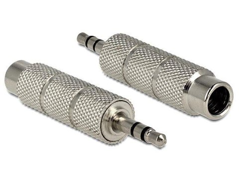 Adapter Delock Minijack 3,5mm - Jack 6,35mm M/F srebrny metalowa obudowa