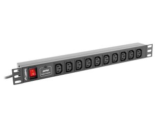 Listwa zasilająca Lanberg do RACK 1U 10A PDU 10x IEC C13 2m czarna